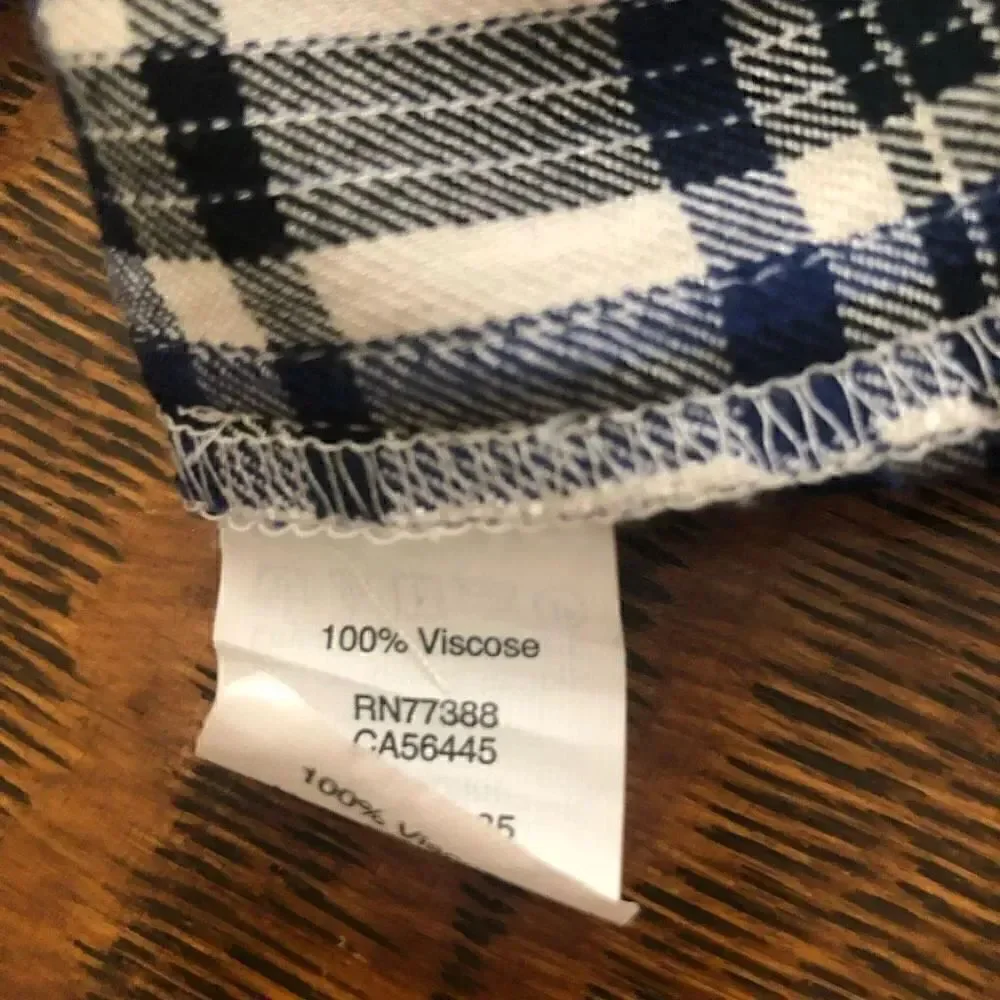 Madewell White, Navy, and Black Plaid Light Academia Shift Dress Size XS